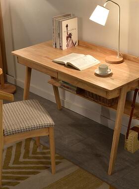 实木书桌白色简约现代家用卧室写字桌北欧简易ins台式成人电安