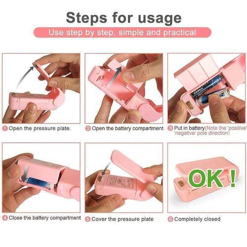 1pc Portable Bag Heat Sealer Plastic Package Storage Clip Mi