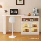 岩板吧HDJ台桌家用客实厅中岛台餐餐桌木边柜奶油隔风小户型阳台