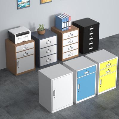 带锁小柜子抽屉落地资料档案柜办公室文件柜矮柜铁皮柜单门储物柜