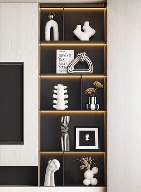 轻奢高级感家居软装饰品摆件小众客厅电视酒餐边玻璃斗柜乔迁新房