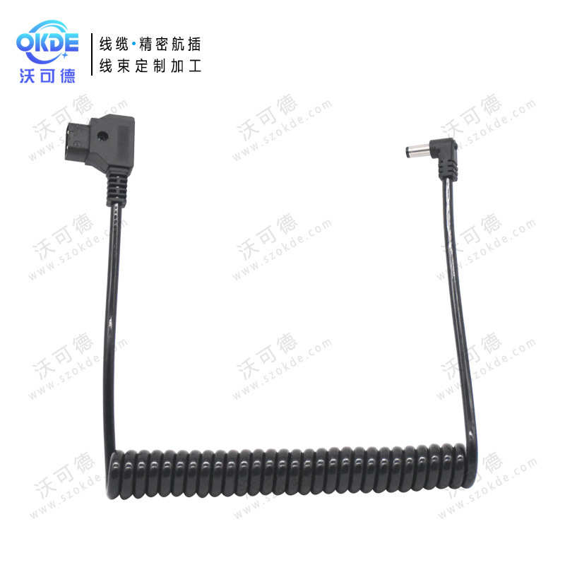 D-TAP BMPCC 4K摄像机电源供电线安东V口B型转DC5525弯公头弹簧线