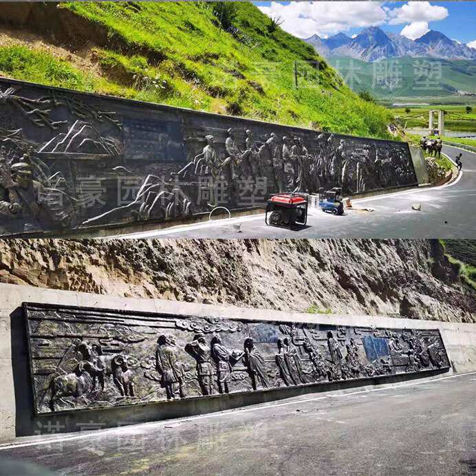 厂家供应玻璃钢浮雕大型博物馆装饰美陈摆件铜雕户外广场景观雕塑