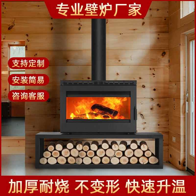 真火壁炉加柴QC-09火炉农村厅墅别取暖民宿欧式客室内装饰长款燃