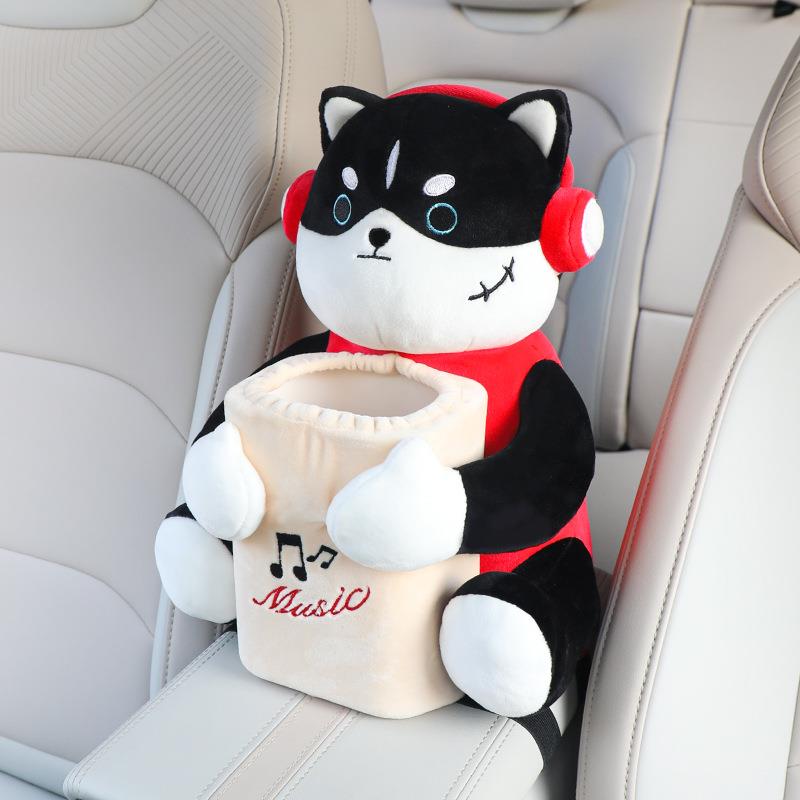 车载纸巾盒垃圾桶二合一创意可爱多功能扶手箱抽纸盒车内卡通用品