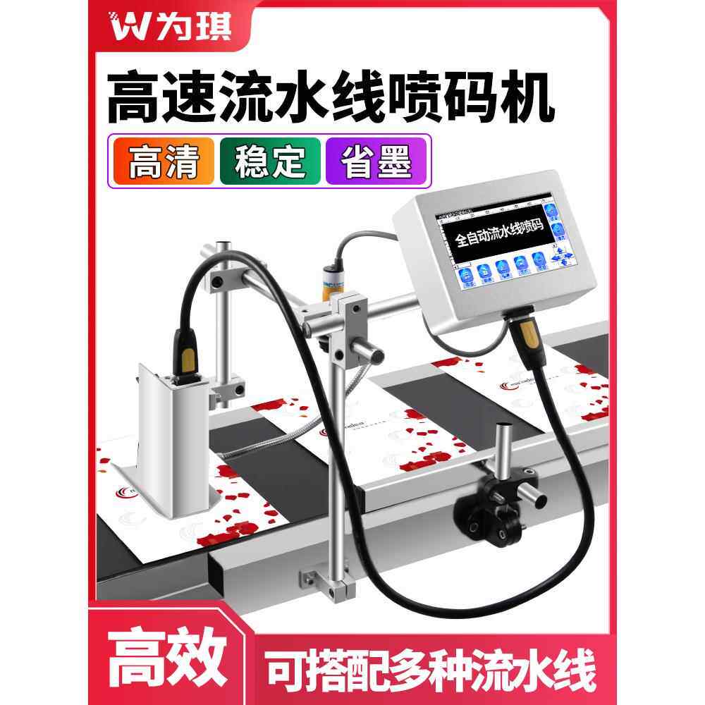 为琪智能在线打码机打生产日期纸盒包装袋在线喷码机喷日期序号二
