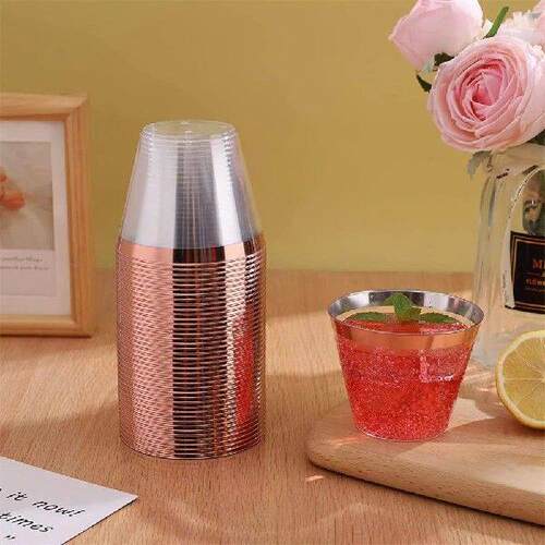 Gold Stamping Plastic Cup Personalized Plastic Wine Mugs