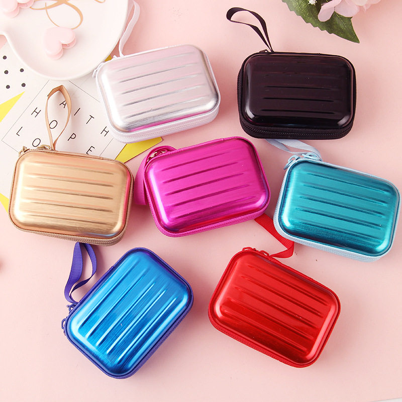 马口铁糖果零钱拉丝创意休闲包拉链色拉耳机清新钱包收纳印花