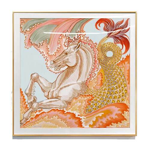 马丝巾画敦煌色彩 甜蜜的鞍具 欧式轻奢风装饰画客厅餐厅玄关挂画