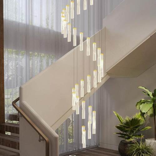 旋转楼梯吊灯长吊灯2025年新款轻奢复式楼别墅现代创意客厅大厅灯