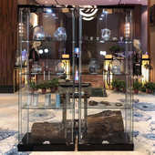 酒柜靠墙客厅现代简约全玻璃酒柜餐边柜小型轻奢收藏柜透明展示柜