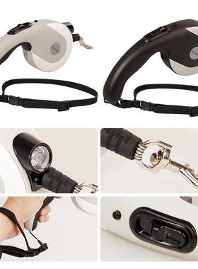 宠物牵引器外出遛狗牵引绳带LED灯可自由伸缩3米长宠物牵引器