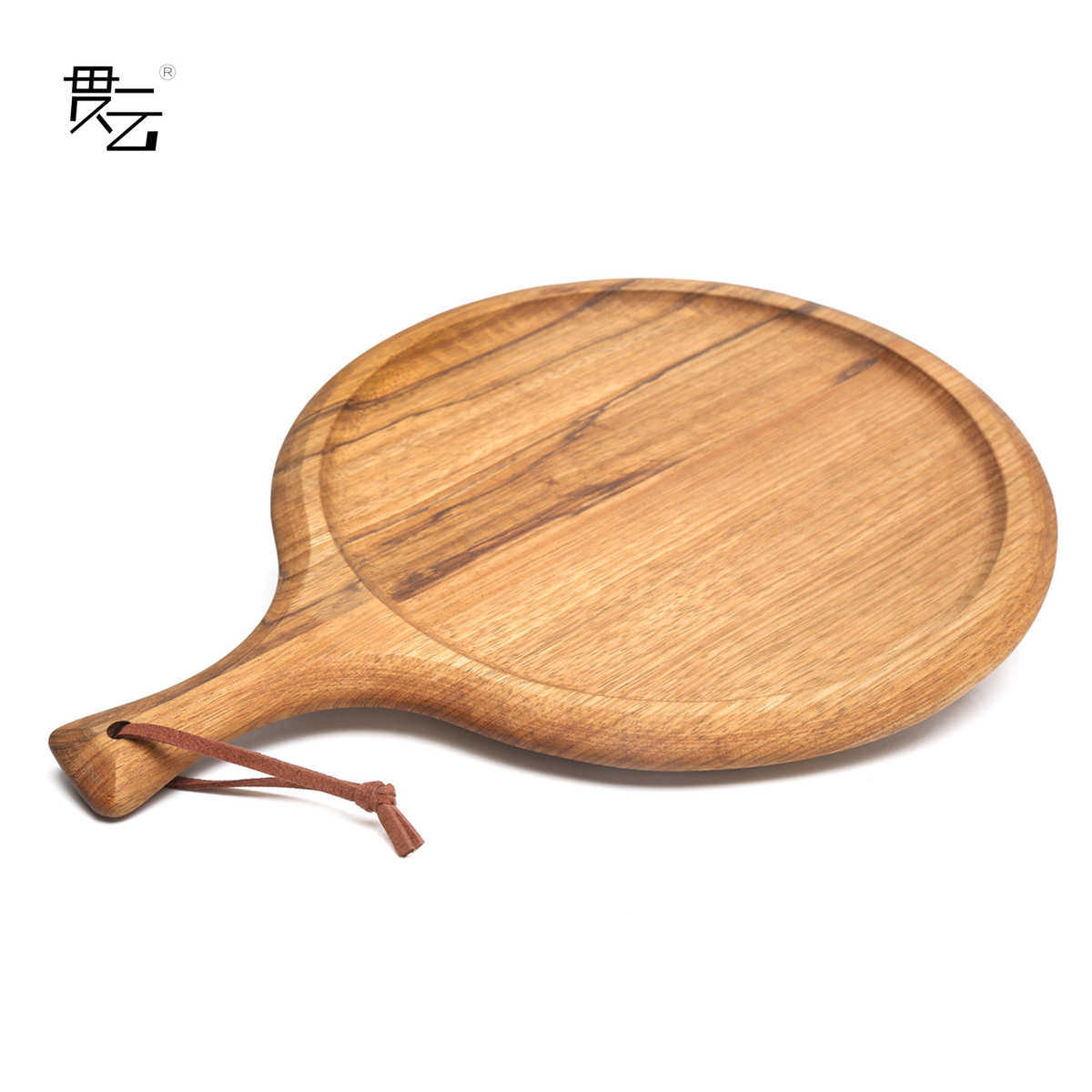 贯云酒店用品 北欧风实木面包板木菜板 圆形披萨托盘