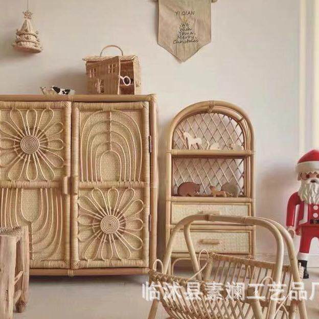 手工编织藤编圣诞树挂饰灯罩装饰 儿童房挂饰装饰 拍摄道具