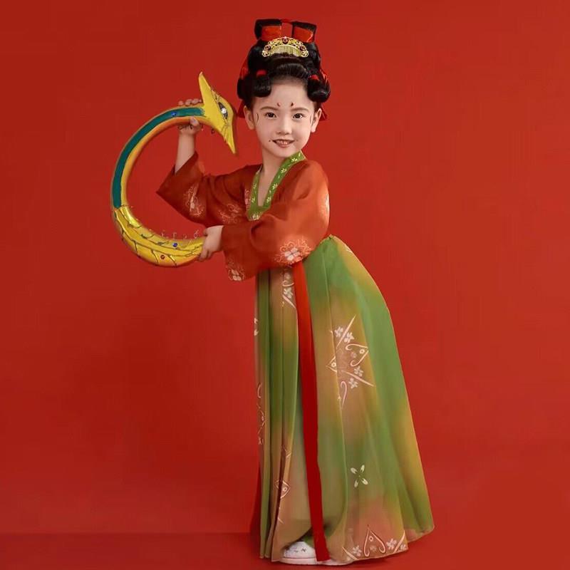 女童汉服唐宫夜宴古风儿童中国风唐装舞蹈演出服敦煌表演服古典舞