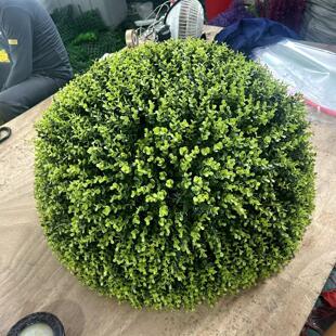 户外绿植井盖遮挡装饰品空心大尤加利草球仿真塑料米兰草球黄杨球