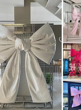 巨型蝴蝶结装饰粉色订婚礼派对店铺门头打卡装饰布置拍照道具背景