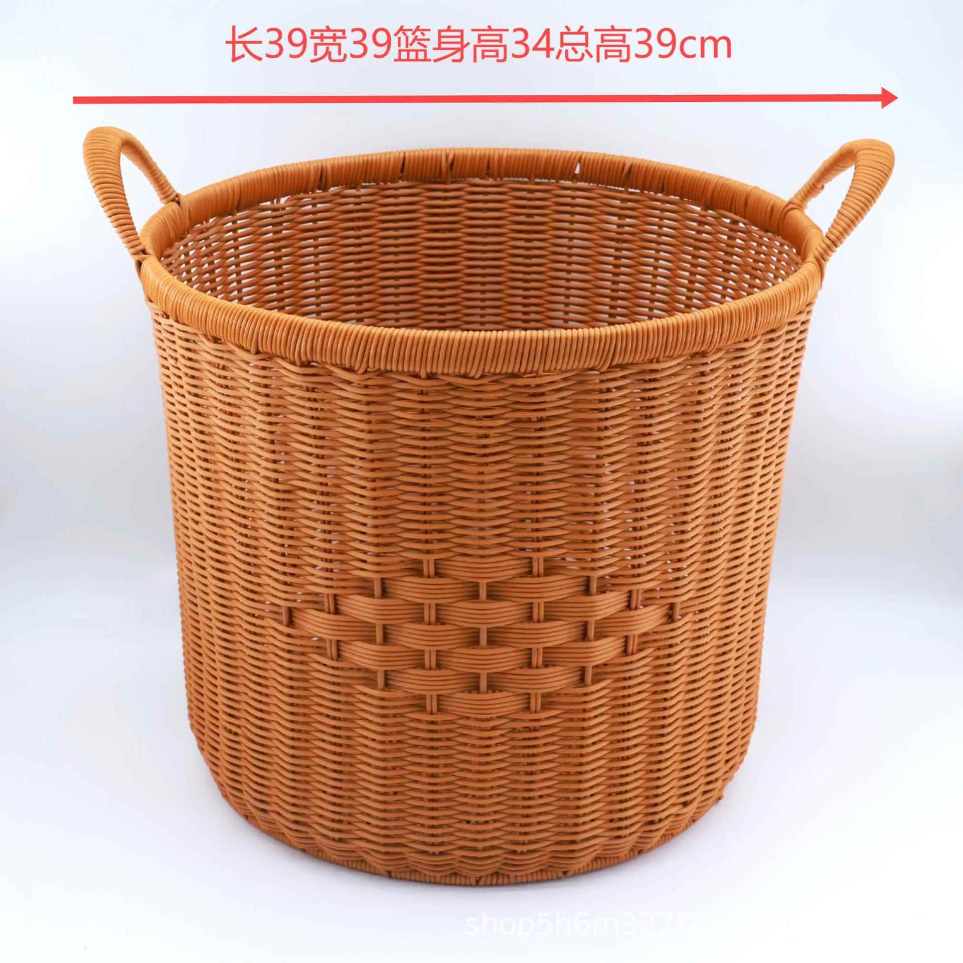 双耳圆形脏收衣篮篓子家用洗衣纳筐洗衣SVW桶酒浴室店物收纳杂玩