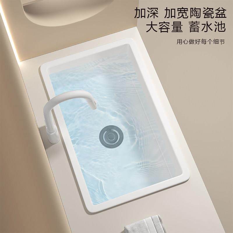 陶瓷台中盆阳台加深洗衣池台下盆半嵌入式洗脸盆大尺寸洗面盆水槽