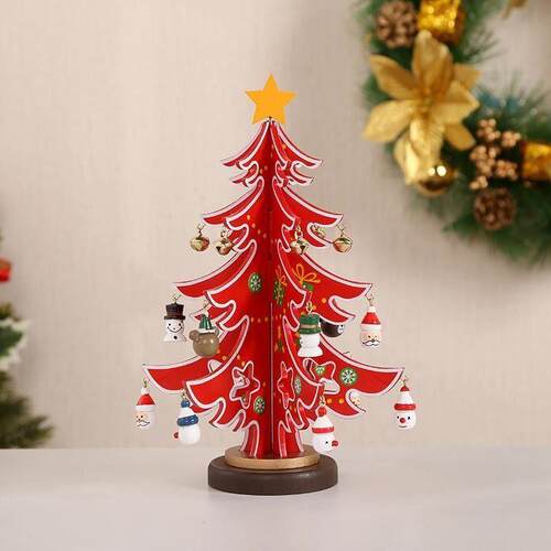 Christmas gift plywood wooden Christmas tree diy decoration