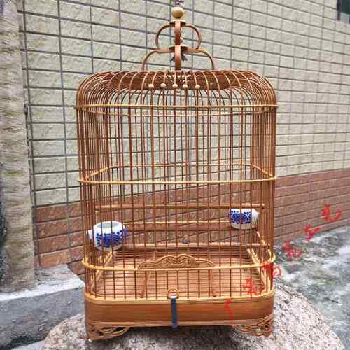 正品远金青笼思相绣眼竹笼燕鸟方形石雕花鸟老竹笼广笼小清鸟笼子