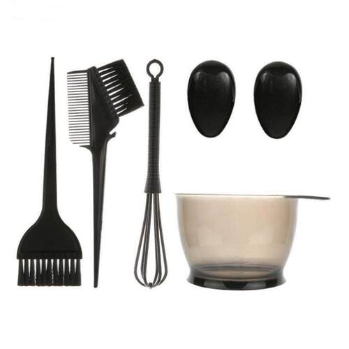 5PCS Hair Dye Color Brush Bowl Set with Ear Caps Dye Mixer H