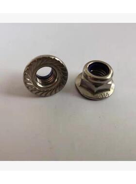 316不锈钢 DIN6926 非金属嵌件锁紧六角法兰螺母 M10-1.5