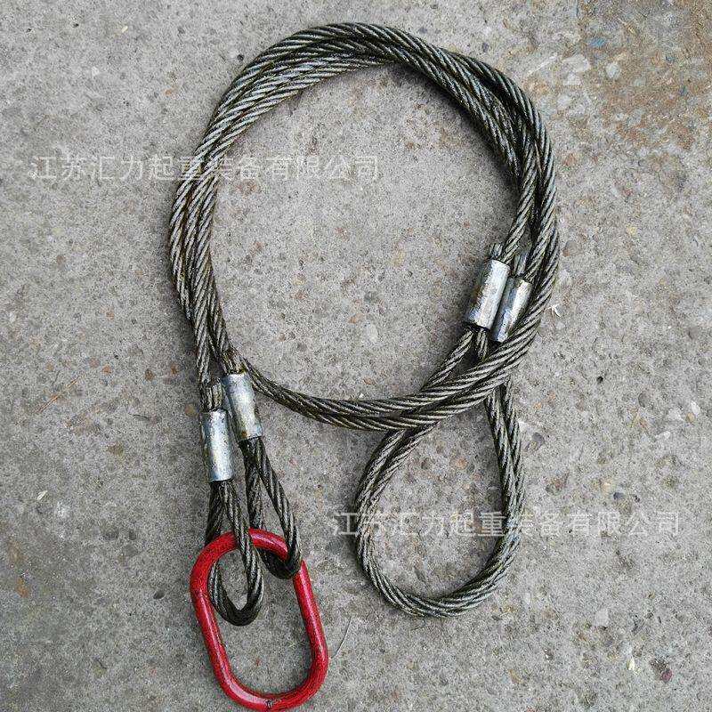 镀锌钢丝绳吊具16mm*4米 压制钢丝绳索具14mm*4m 组合钢丝绳套