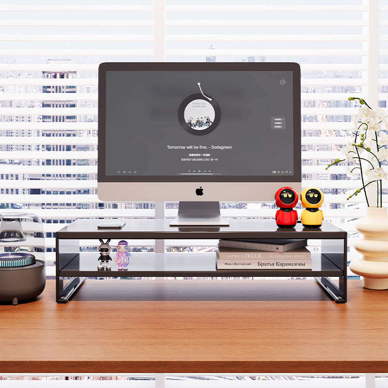 电脑显示器增高架屏幕支撑架办公室桌面整理收纳盒台面书本置物架