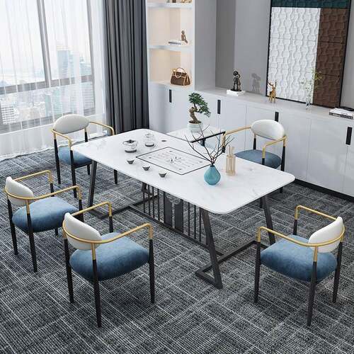 轻奢岩板茶桌现代简约家用功夫泡茶具桌椅组合一体办公室大板茶台