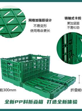 工直发箱塑料折筐水果生鲜厂折叠周转物流折叠收纳筐果蔬周转PYT