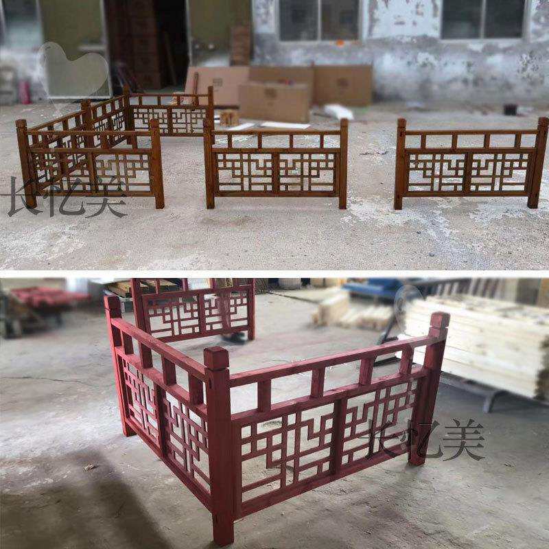中式婚庆道具木制木纹围栏楼梯扶手栏杆舞台美陈影楼橱窗婚庆道具