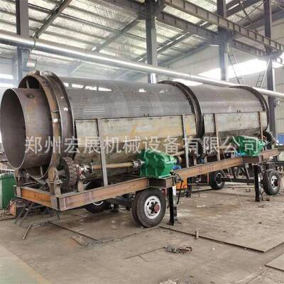 花岗岩无轴滚筒石子泥土分离设备无轴回转筛时产200吨无轴筛石机