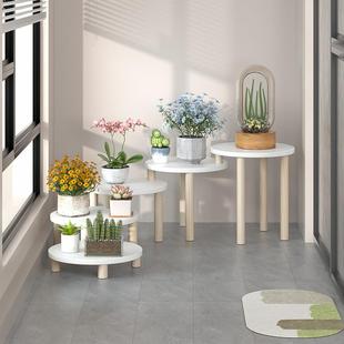 可变圆形落地花架室内阳台多层阶梯绿萝植物摆放花盆架杂物收tω