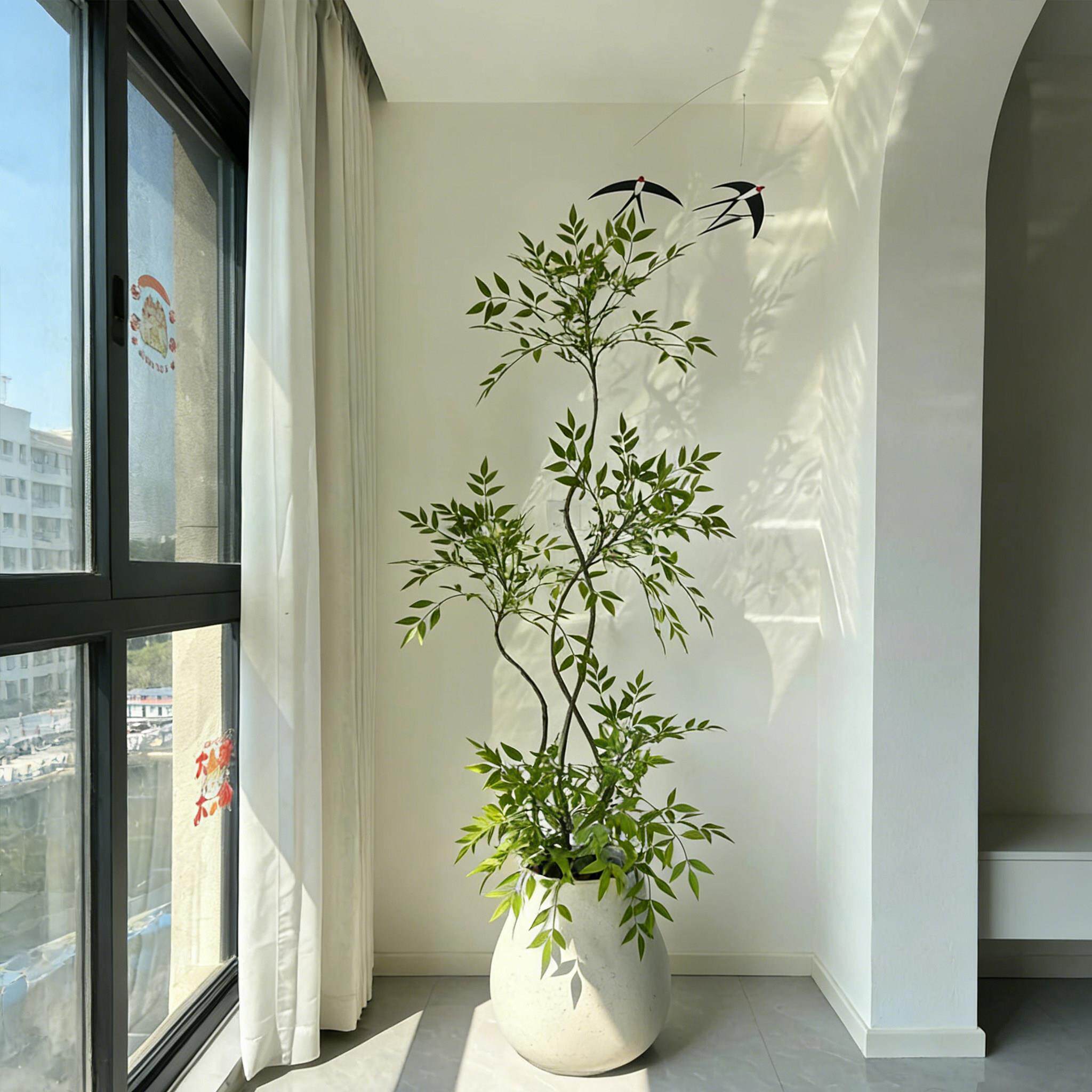 手感保湿仿真绿植南天竹高端轻奢室内客厅家居软装摆件装饰假植物