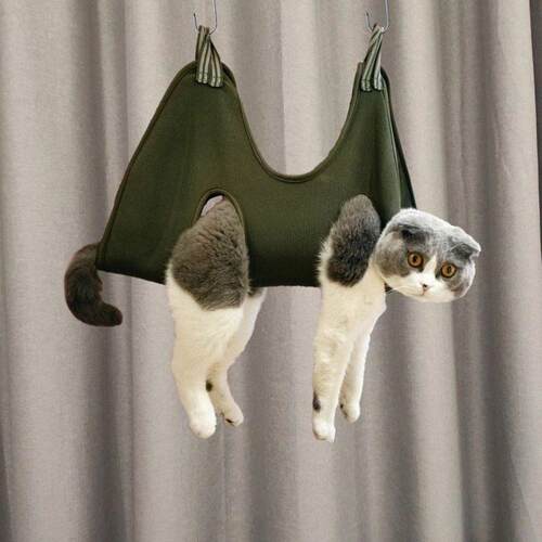 狗狗洗澡固定器洗脚吊牀固定神器防抓咬猫咪洗猫挂袋剪指甲宠物美
