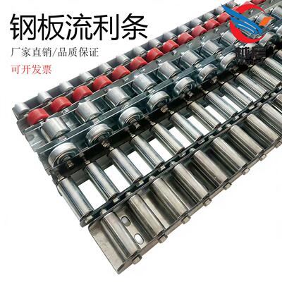 重型金属流利条钢板福来轮滚轮条轴承货架挡边不锈钢滑轨CRON QJA