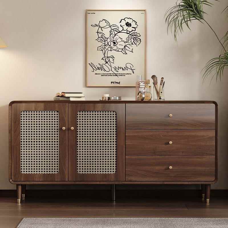 Yla柜客厅收纳BAB斗柜小立复仿藤编门古扇实木腿置物柜柜卧室靠墙