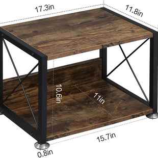 台式打印机支架带 2 层木质储物架+Store the printer stand收纳