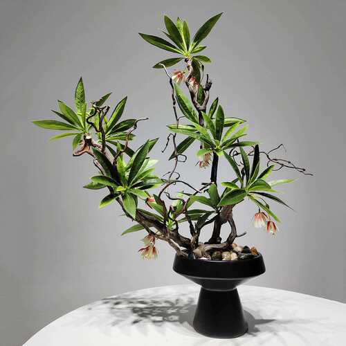 新中式禅意仿真绿植物花艺盆栽摆件客厅茶几洽谈桌玄关盆景装饰品