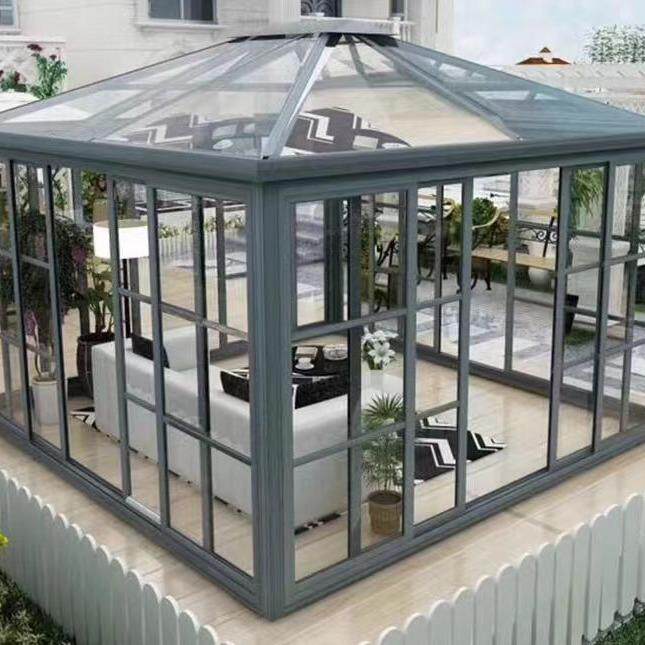 公园室外景观装饰休闲玻璃房户外庭院家用铝合金户外阳光房定 制