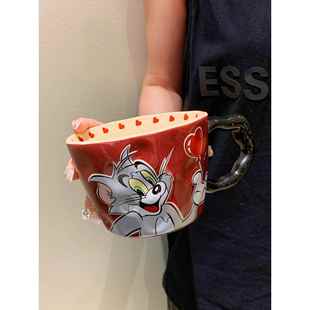 汤姆和杰瑞马克杯女孩高颜值2025新夫妇咖啡杯处理家庭办公室