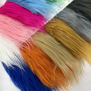 加长洗水兔毛 6cm滚束直长毛 棉花娃娃头发绒布面料 落水毛现货