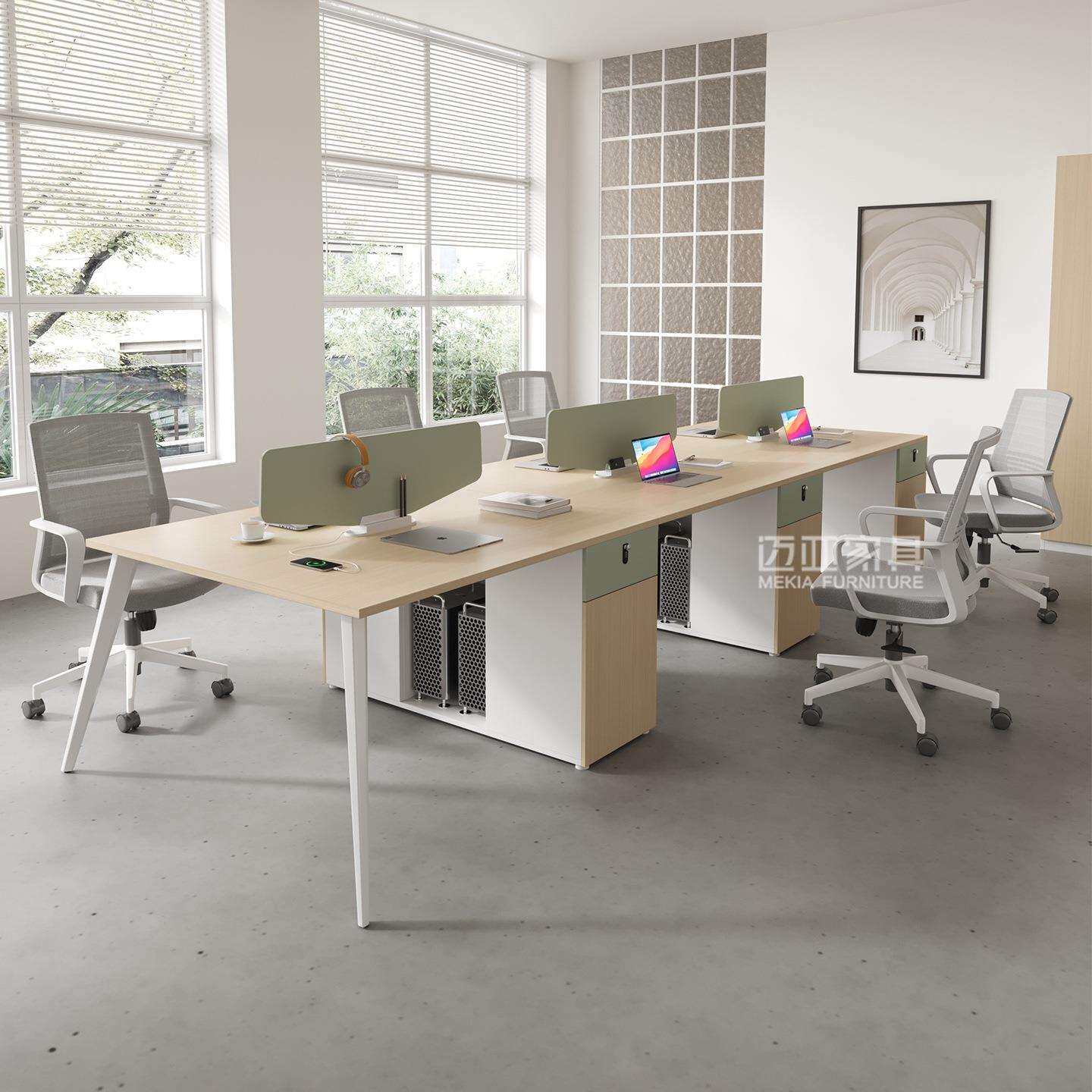 四人位屏风员工电脑桌工位办公桌职员办公桌椅组合简约现代4人位