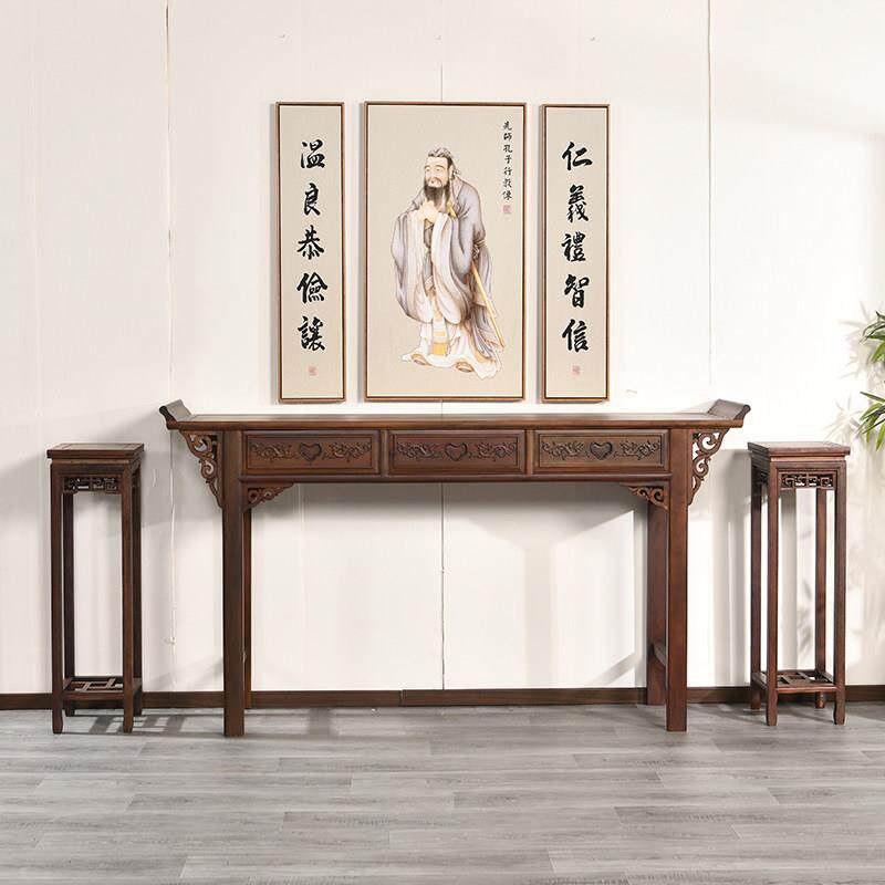新中式供桌中堂实木条案神台香案条机桌家用佛案客厅农村堂屋家具