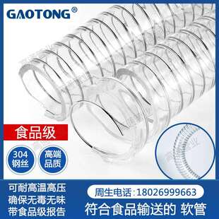 食品级软管塑料管 耐高温高压钢丝管 聚氨酯PU透明软管 输酒输油