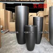 北欧JY33004哑光深银灰色璃钢落地场大花瓶家玻居店酒商软装 花艺