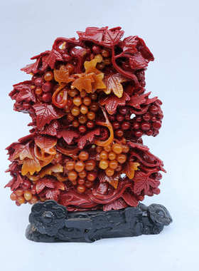 寿山石寿山芙蓉石摆件精品葡萄 寿山石雕摆件 硕果累累 一统江山