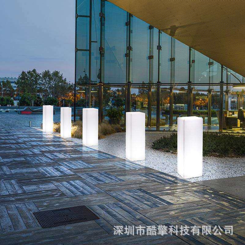 厂家led发光长方体太阳能户外防水装饰灯庭院落地发光方柱灯