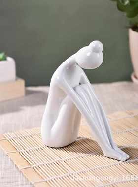 摆件品创意客厅家居软装饰品装饰树脂简约玄关陶瓷工艺简欧抽象